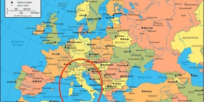 Карта Италии и Европы