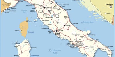 Карта Италии капитал