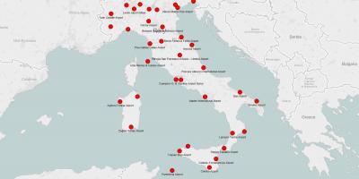 Карта Италии показывает аэропортов